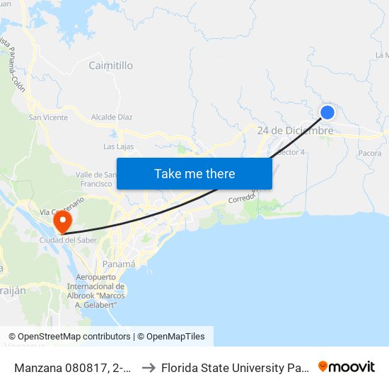 Manzana 080817, 2-4108 to Florida State University Panamá map