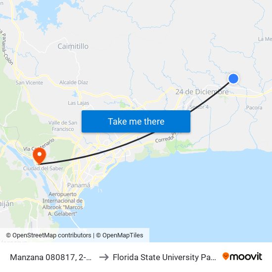 Manzana 080817, 2-1673 to Florida State University Panamá map