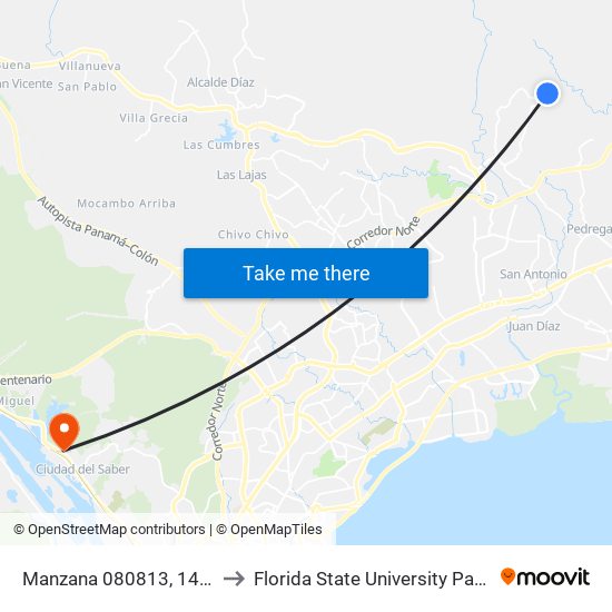 Manzana 080813, 14-371 to Florida State University Panamá map