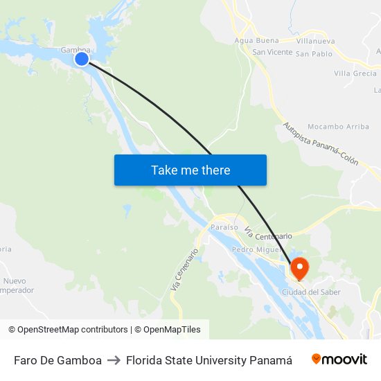 Faro De Gamboa to Florida State University Panamá map