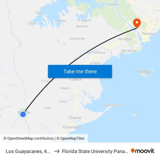 Los Guayacanes, 49-2 to Florida State University Panamá map