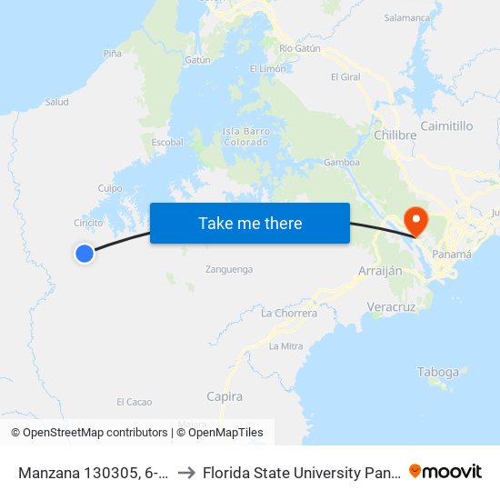 Manzana 130305, 6-122 to Florida State University Panamá map
