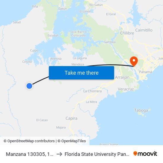 Manzana 130305, 15-6 to Florida State University Panamá map