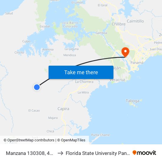Manzana 130308, 42-13 to Florida State University Panamá map