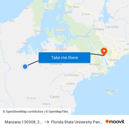Manzana 130308, 24-4 to Florida State University Panamá map