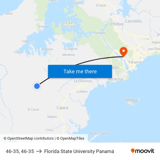 46-35, 46-35 to Florida State University Panamá map