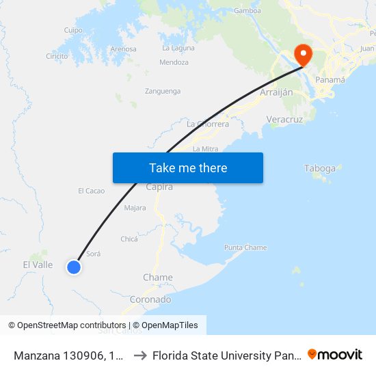 Manzana 130906, 14-83 to Florida State University Panamá map