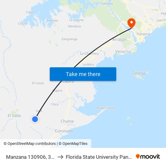 Manzana 130906, 31-3 to Florida State University Panamá map