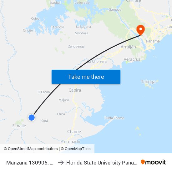 Manzana 130906, 3-1 to Florida State University Panamá map