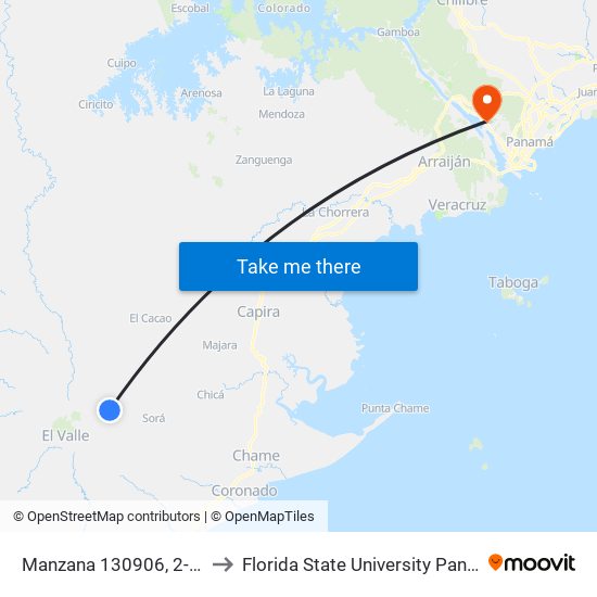 Manzana 130906, 2-208 to Florida State University Panamá map