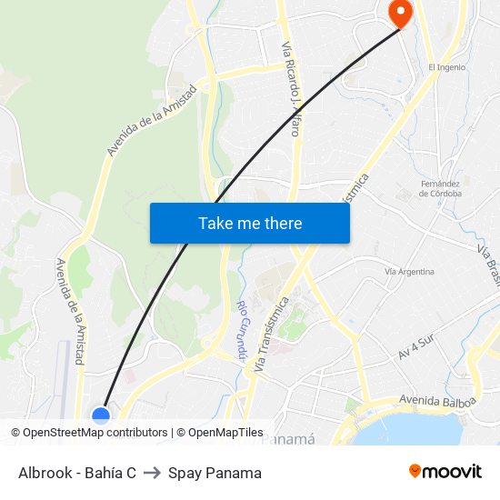 Albrook - Bahía C to Spay Panama map