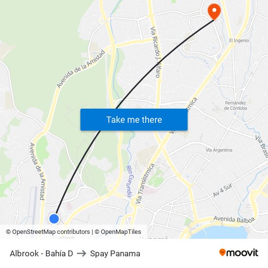Albrook - Bahía D to Spay Panama map