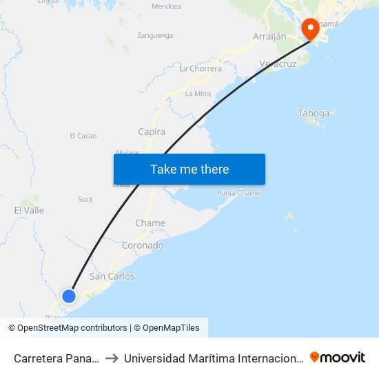 Carretera Panamericana, 65-39 to Universidad Marítima Internacional De Panamá (Umip) Edif. 1033 map