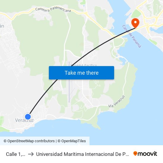 Calle 1, 233-4 to Universidad Marítima Internacional De Panamá (Umip) Edif. 1033 map