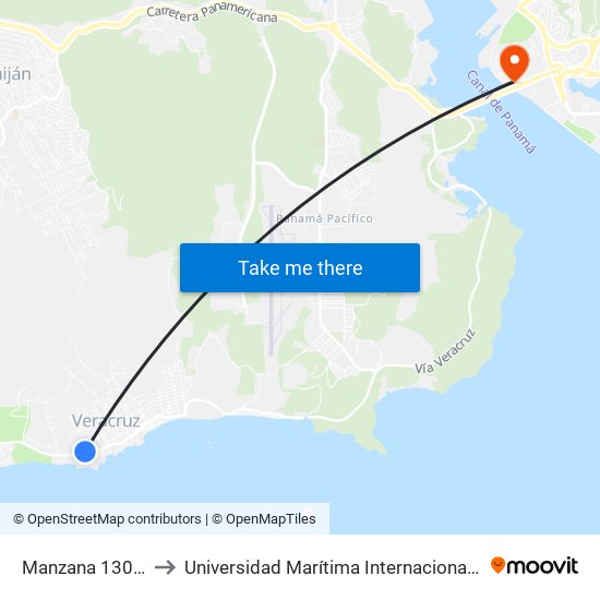 Manzana 130105, 226-234 to Universidad Marítima Internacional De Panamá (Umip) Edif. 1033 map