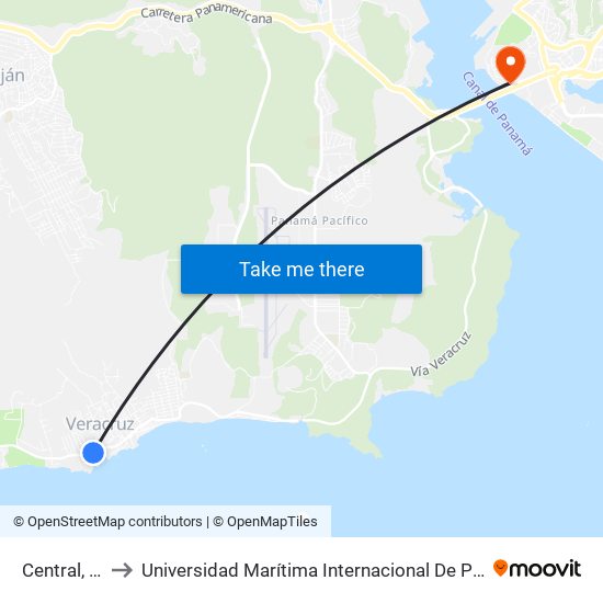 Central, 298-37 to Universidad Marítima Internacional De Panamá (Umip) Edif. 1033 map