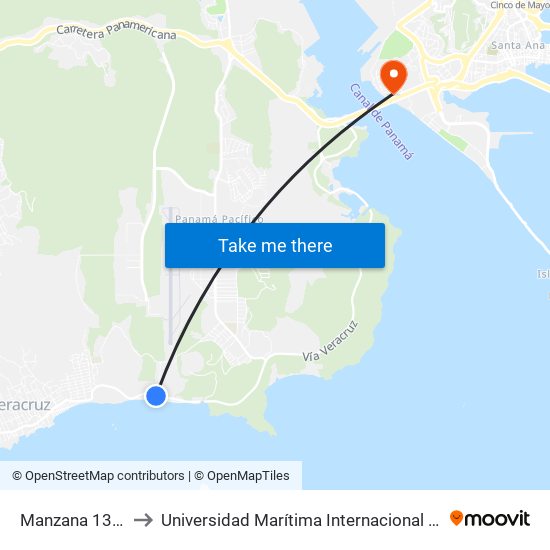 Manzana 130105, 244-8 to Universidad Marítima Internacional De Panamá (Umip) Edif. 1033 map