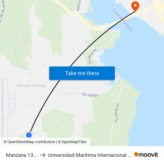 Manzana 130105, 123-3 to Universidad Marítima Internacional De Panamá (Umip) Edif. 1033 map