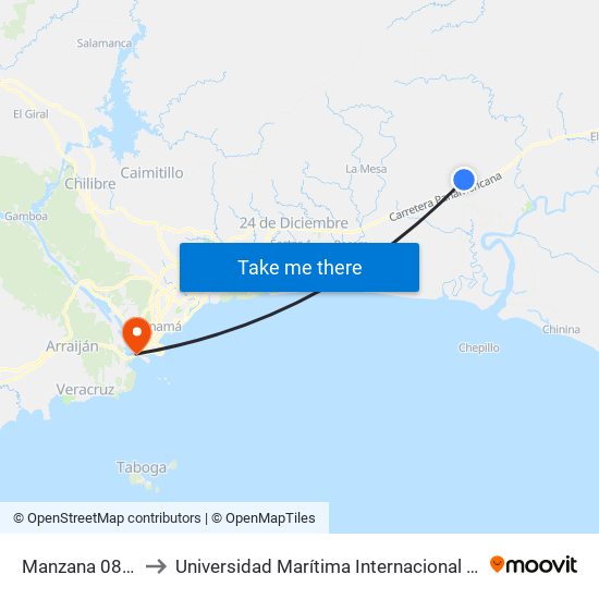 Manzana 080501, 116-4 to Universidad Marítima Internacional De Panamá (Umip) Edif. 1033 map