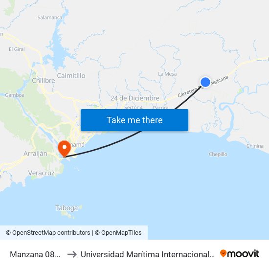 Manzana 080501, 145-19 to Universidad Marítima Internacional De Panamá (Umip) Edif. 1033 map