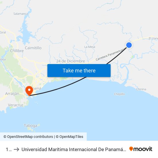 1, 1 to Universidad Marítima Internacional De Panamá (Umip) Edif. 1033 map