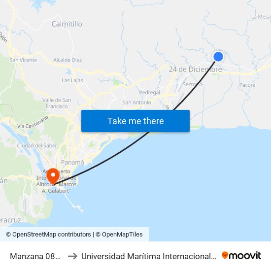 Manzana 080817, 2-4075 to Universidad Marítima Internacional De Panamá (Umip) Edif. 1033 map