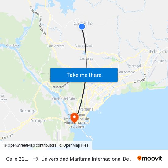 Calle 2204, 2204 to Universidad Marítima Internacional De Panamá (Umip) Edif. 1033 map