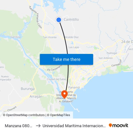 Manzana 080815, 120646-04 to Universidad Marítima Internacional De Panamá (Umip) Edif. 1033 map