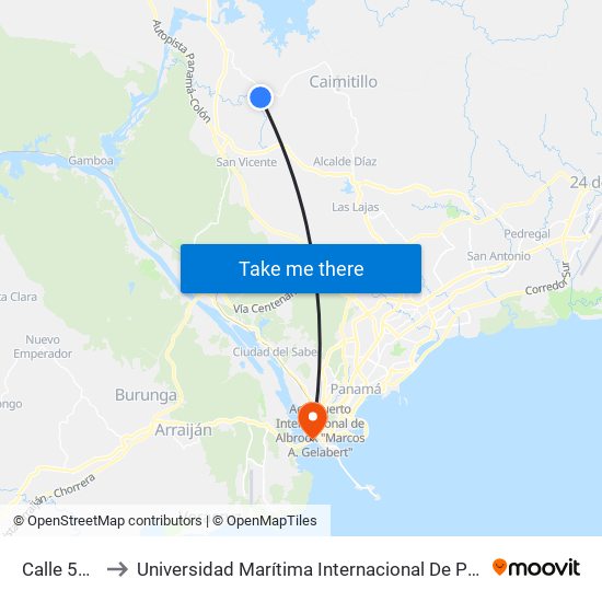 Calle 532, 532 to Universidad Marítima Internacional De Panamá (Umip) Edif. 1033 map