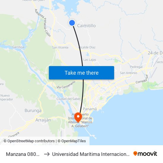 Manzana 080815, 147468-29 to Universidad Marítima Internacional De Panamá (Umip) Edif. 1033 map