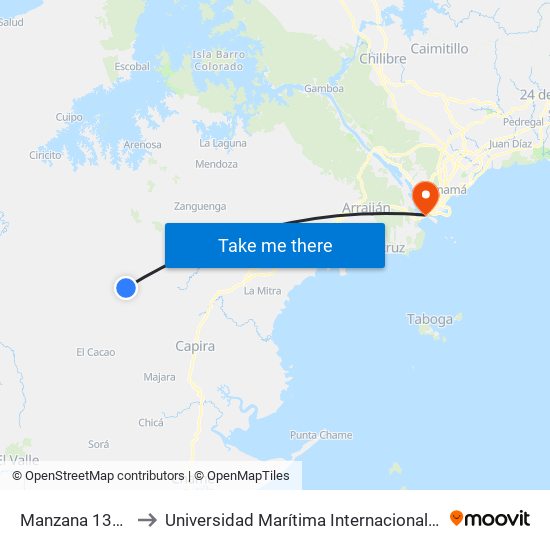 Manzana 130308, 46-117 to Universidad Marítima Internacional De Panamá (Umip) Edif. 1033 map