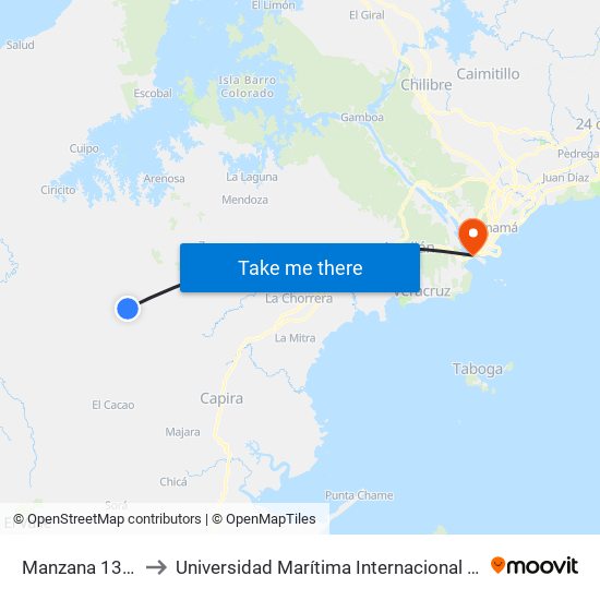 Manzana 130308, 38-14 to Universidad Marítima Internacional De Panamá (Umip) Edif. 1033 map