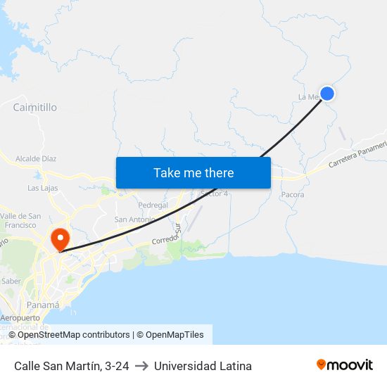 Calle San Martín, 3-24 to Universidad Latina map