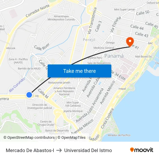 Mercado De Abastos-I to Universidad Del Istmo map