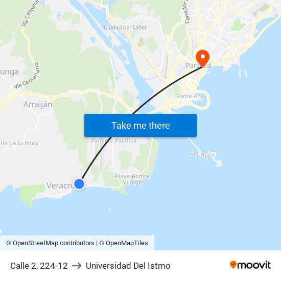 Calle 2, 224-12 to Universidad Del Istmo map