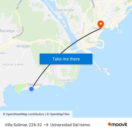 Villa Solimar, 226-32 to Universidad Del Istmo map