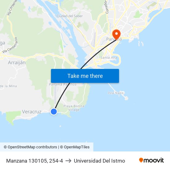 Manzana 130105, 254-4 to Universidad Del Istmo map