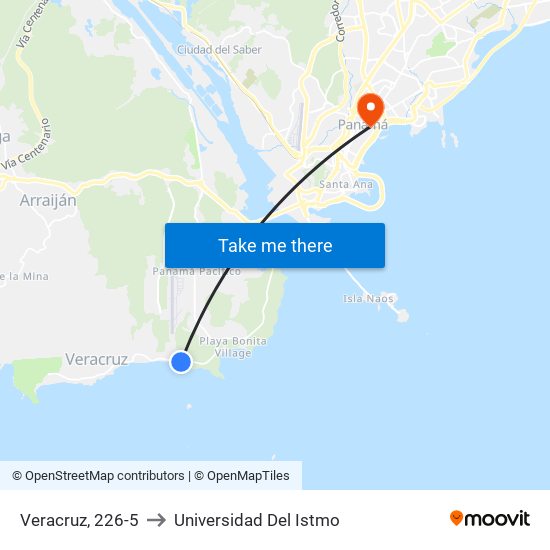 Veracruz, 226-5 to Universidad Del Istmo map
