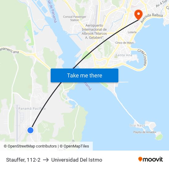 Stauffer, 112-2 to Universidad Del Istmo map