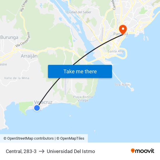 Central, 283-3 to Universidad Del Istmo map