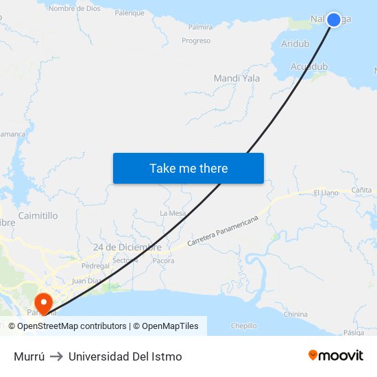 Murrú to Universidad Del Istmo map