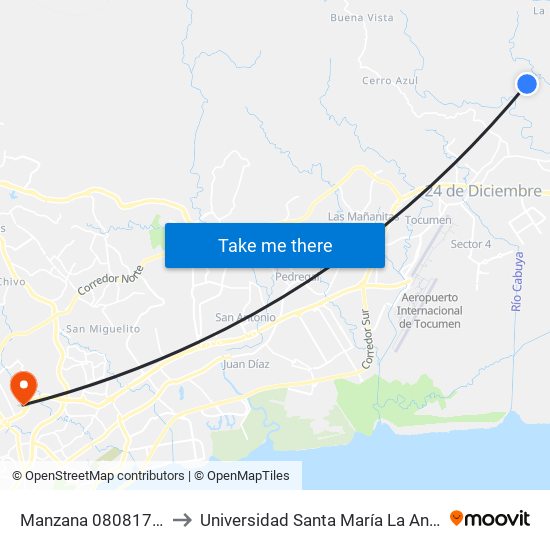 Manzana 080817, 2-2613 to Universidad Santa María La Antigua - Usma map