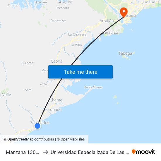 Manzana 130901, 99-4 to Universidad Especializada De Las Americas (Udelas) map