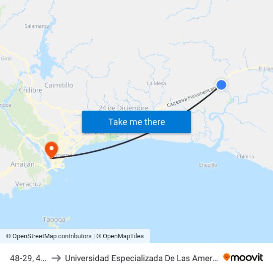 48-29, 48-29 to Universidad Especializada De Las Americas (Udelas) map