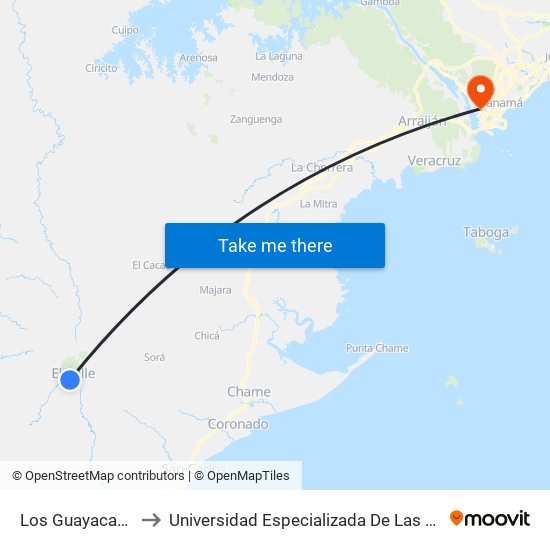 Los Guayacanes, 49-2 to Universidad Especializada De Las Americas (Udelas) map