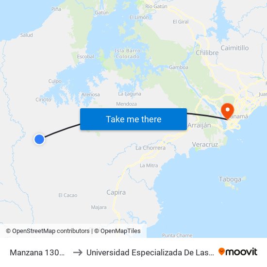 Manzana 130305, 12-34 to Universidad Especializada De Las Americas (Udelas) map