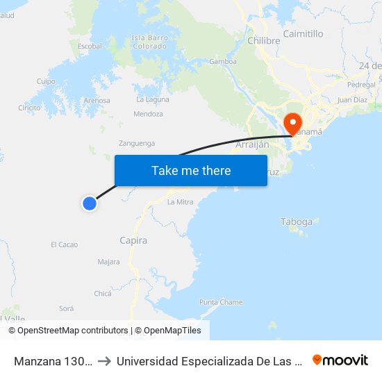 Manzana 130302, 3-1 to Universidad Especializada De Las Americas (Udelas) map