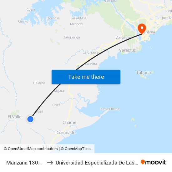 Manzana 130906, 26-34 to Universidad Especializada De Las Americas (Udelas) map