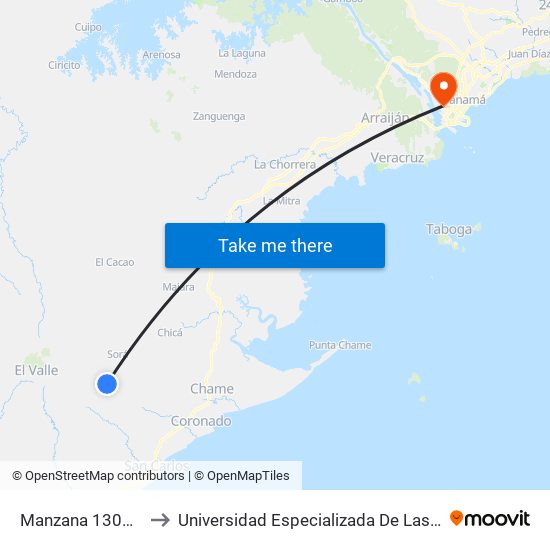 Manzana 130906, 35-32 to Universidad Especializada De Las Americas (Udelas) map