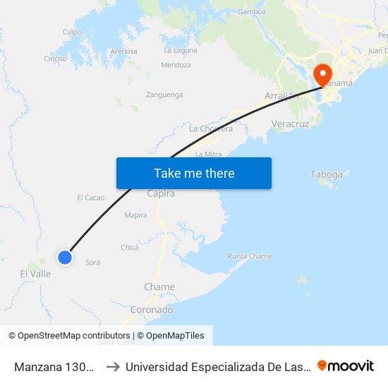 Manzana 130906, 2-208 to Universidad Especializada De Las Americas (Udelas) map